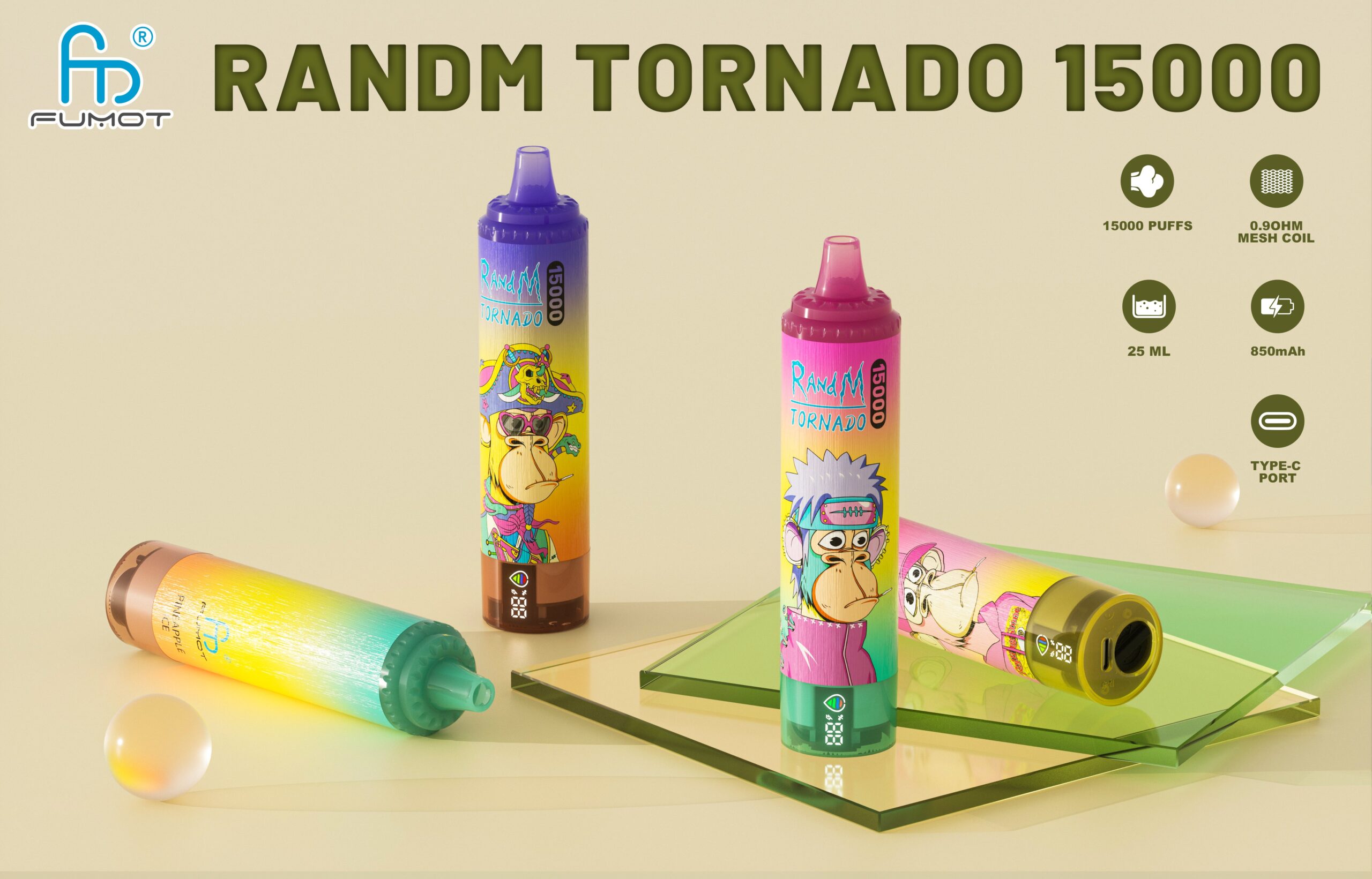 Randm Tornado 15000-blue razz lemonade